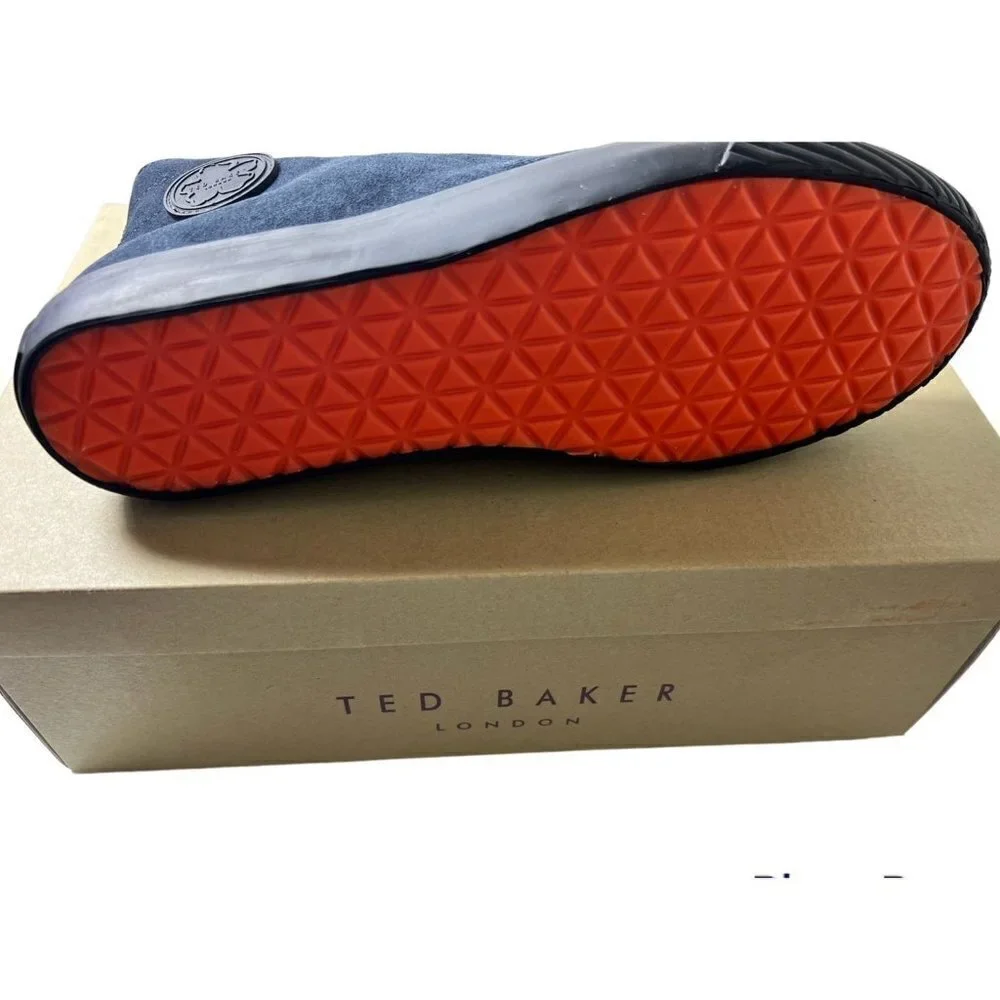 Ted Baker London Mens Navy Blue Suede High Top Lace Up Sneakers Sz 10 New